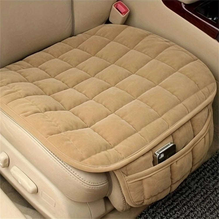 Car Winter Backless Plush Non-slip Non-binding Seat Cushion, Color: Front Row Beige