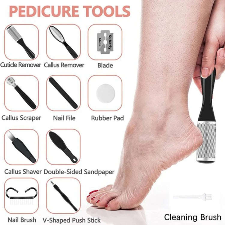 10pcs/set Household Electric Dead Skin Peeling Foot Grinder, Color: Blue
