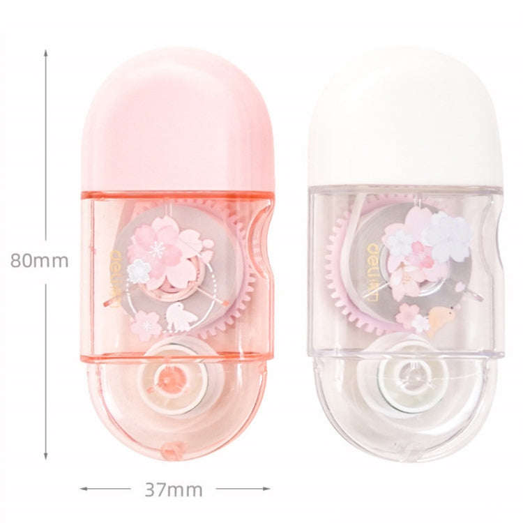 Deli  5mm x 8m Cherry Blossom Correction Tape Cute Portable Corrector Stationery(Random Color)
