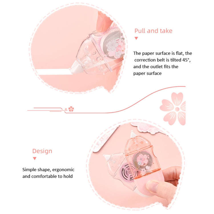 Deli  5mm x 8m Cherry Blossom Correction Tape Cute Portable Corrector Stationery(Random Color)