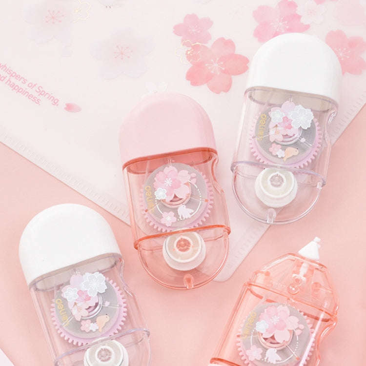 Deli  5mm x 8m Cherry Blossom Correction Tape Cute Portable Corrector Stationery(Random Color)