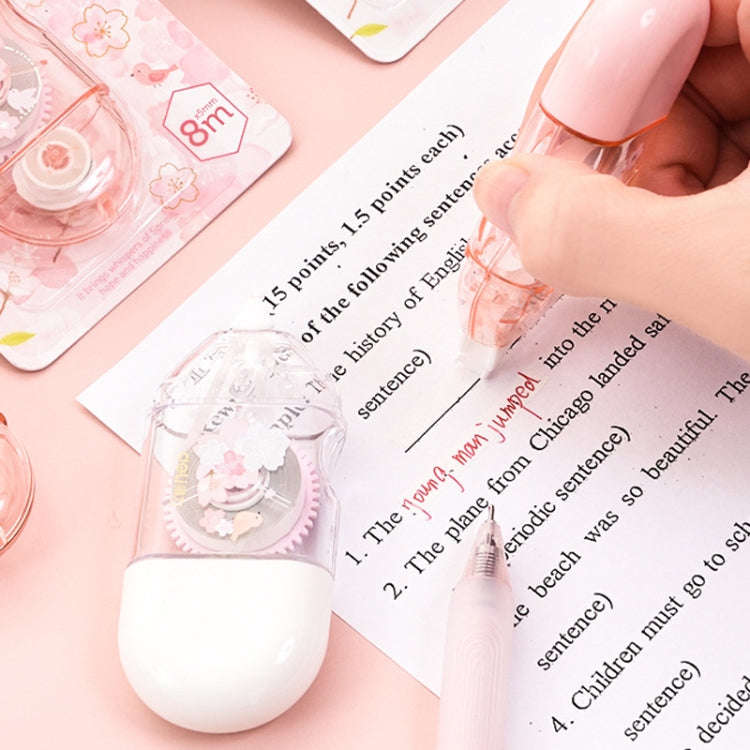 Deli  5mm x 8m Cherry Blossom Correction Tape Cute Portable Corrector Stationery(Random Color)