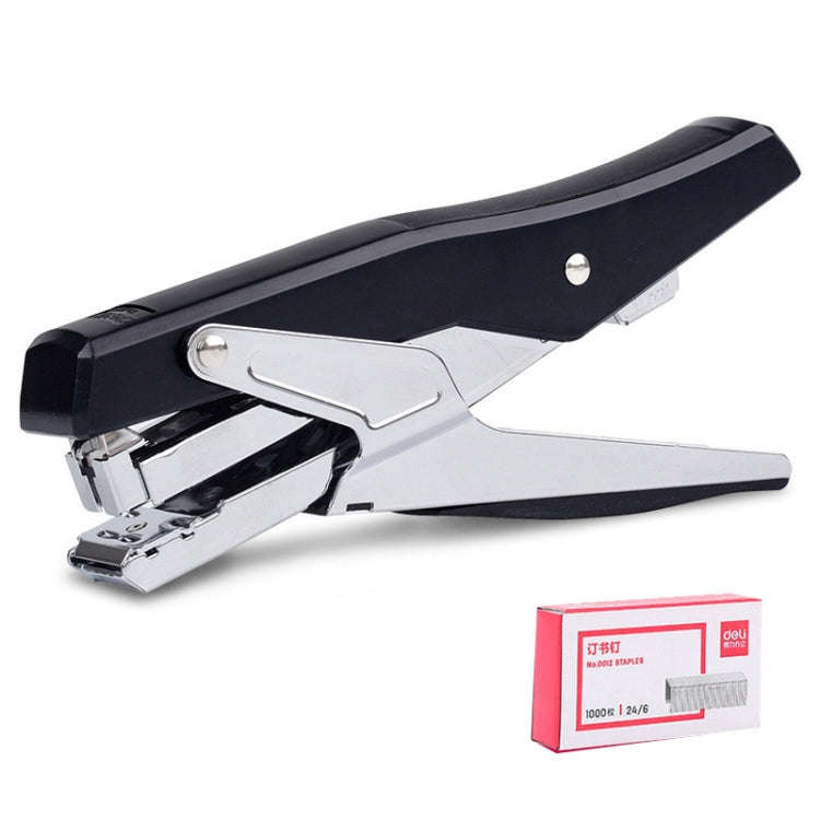 Deli  Labor-saving Stapler NO.12 Handheld Stapler Papers Stapling Machine, Spec: 0329 Black With ...