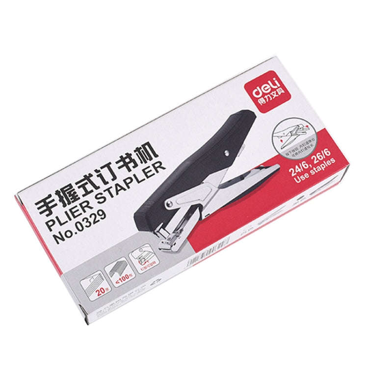 Deli  Labor-saving Stapler NO.12 Handheld Stapler Papers Stapling Machine, Spec: 0329 Black With ...