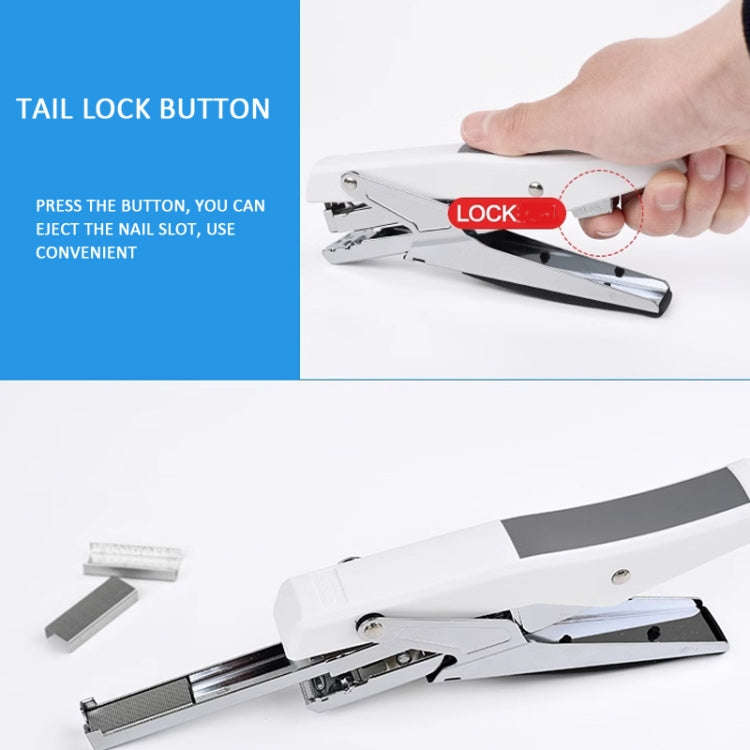 Deli  Labor-saving Stapler NO.12 Handheld Stapler Papers Stapling Machine, Spec: 0329 White