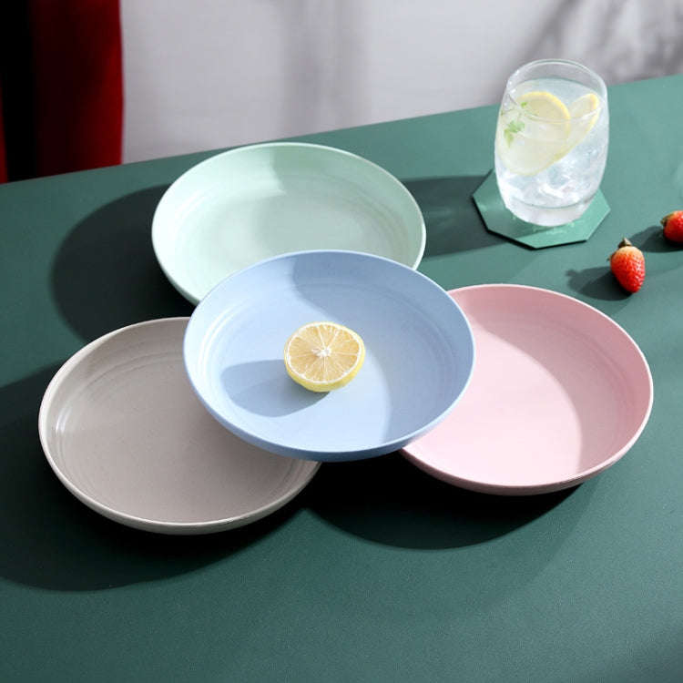 10 inch Wheat Straw Plastic Disk Round House Disk Fruit Plate(Beige)