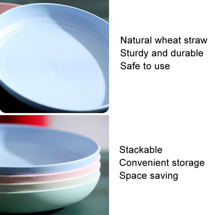 10 inch Wheat Straw Plastic Disk Round House Disk Fruit Plate(Beige)