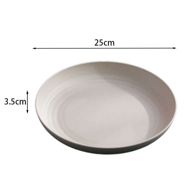 10 inch Wheat Straw Plastic Disk Round House Disk Fruit Plate(Pink)