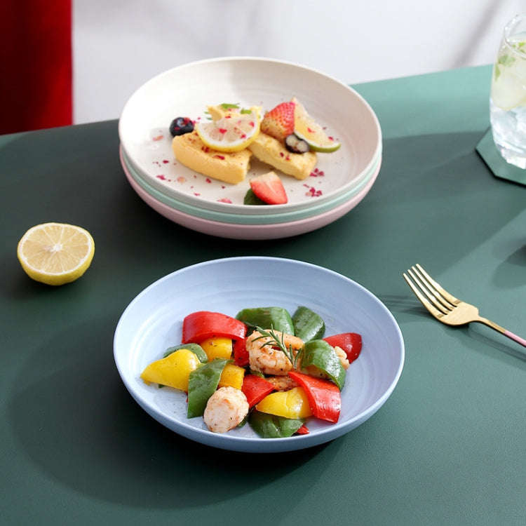 10 inch Wheat Straw Plastic Disk Round House Disk Fruit Plate(Beige)