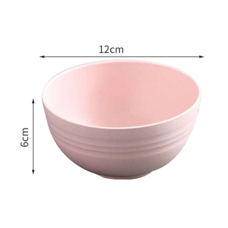 5pcs 4.5 Inch Wheat Straw Bowl House Children Small Bowl Plastic Soup Bowl(Light Green)
