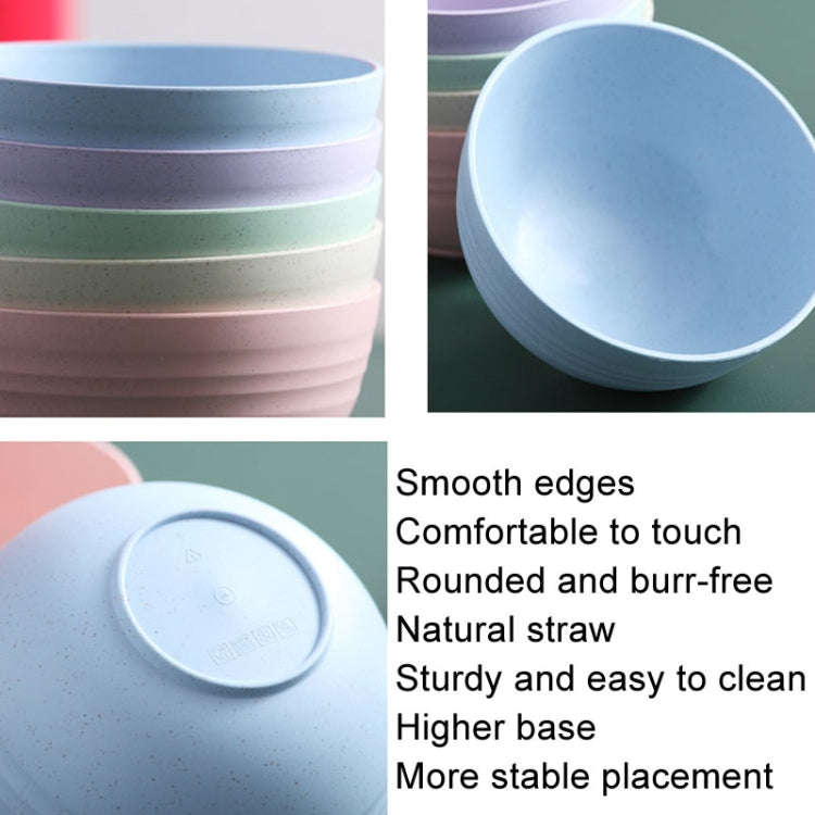 5pcs 4.5 Inch Wheat Straw Bowl House Children Small Bowl Plastic Soup Bowl(Light Green)
