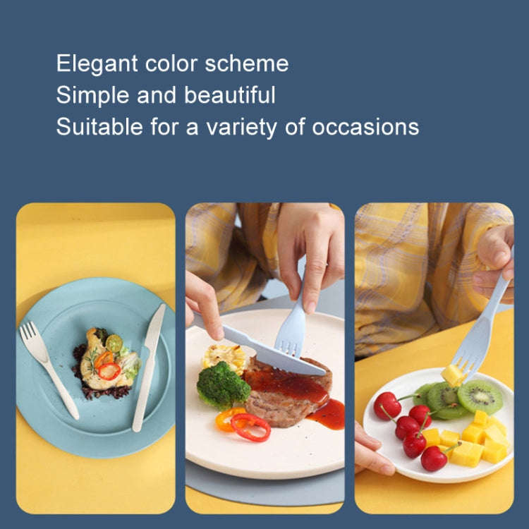 4 In 1 Portable Wheat Straw Tableware Set Outdoor Travel Storage Tableware Box, Style: B With Kni...