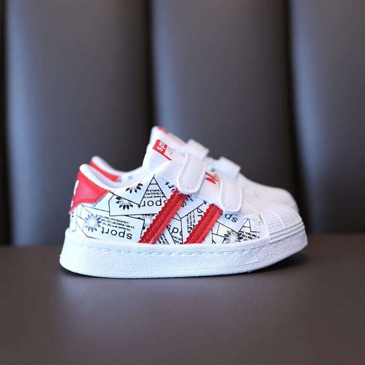 Shell Toe End Children Sneakers Boys Girls Casual Board Shoes, Size: 22(Red)