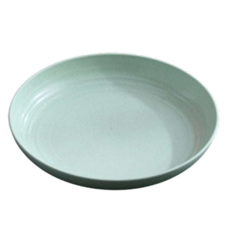 9 inch Wheat Straw Vegetable Disk Home Plastic Round Simple Dish(Green)