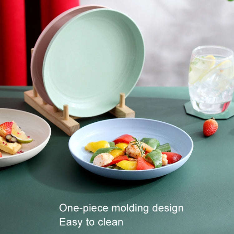 9 inch Wheat Straw Vegetable Disk Home Plastic Round Simple Dish(Green)