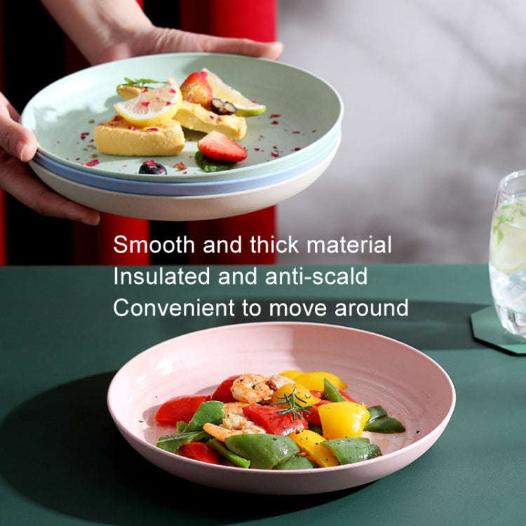 9 inch Wheat Straw Vegetable Disk Home Plastic Round Simple Dish(Pink)