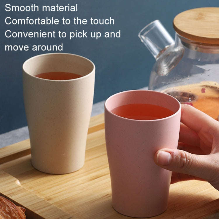 4pcs Wheat Straw Cup Household Plastic Anti-Fall Couple Portable Travel Brushing Cup(Pink)