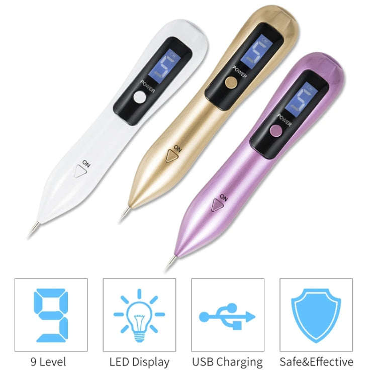 9 Gears Mole Spotting Pen LCD Home Laser Mole Spot Sweeping Beauty Instrument With Shot Light(Ros...