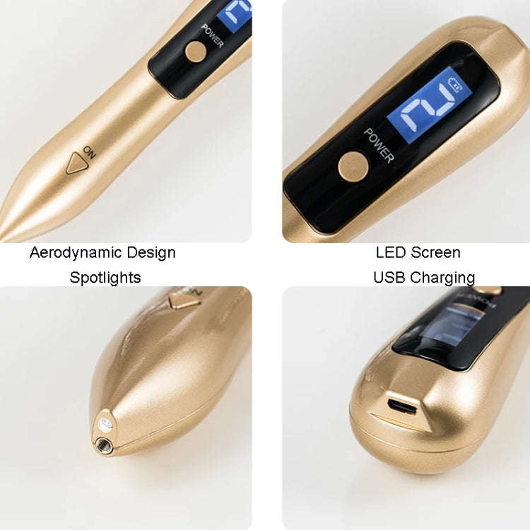 9 Gears Mole Spotting Pen LCD Home Laser Mole Spot Sweeping Beauty Instrument With Shot Light(Ros...