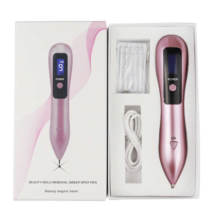 9 Gears Mole Spotting Pen LCD Home Laser Mole Spot Sweeping Beauty Instrument With Shot Light(Ros...