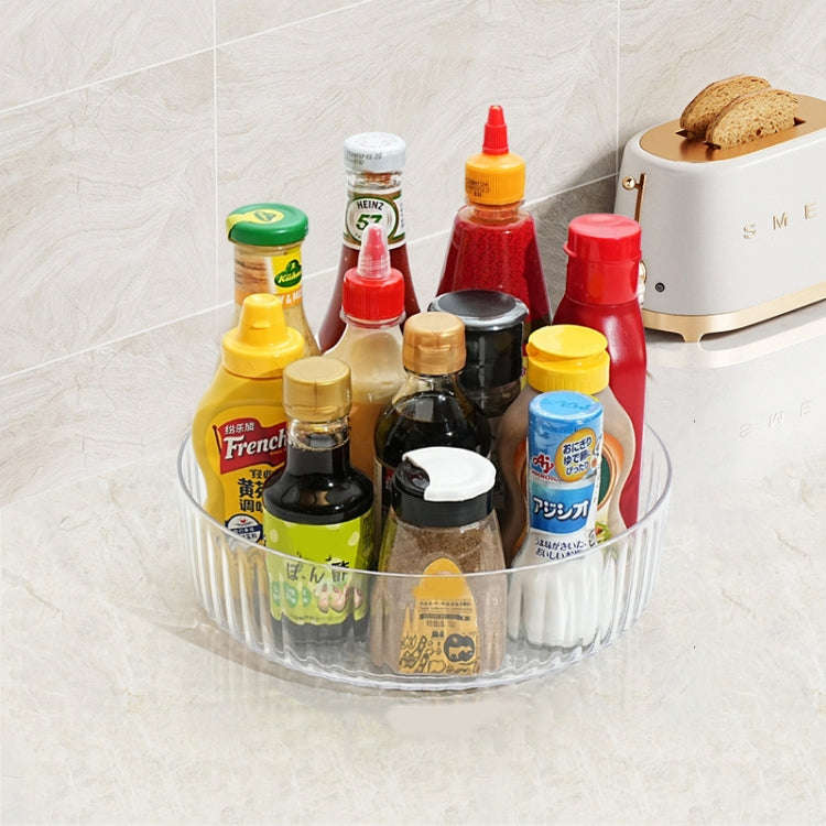 25cm Kitchen 360 Degree Rotating Storage Tray Spice Snack Rack(Transparent)