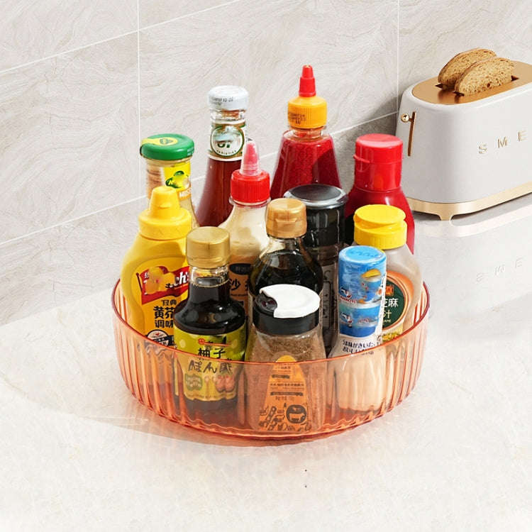 25cm Kitchen 360 Degree Rotating Storage Tray Spice Snack Rack(Vitality Orange)