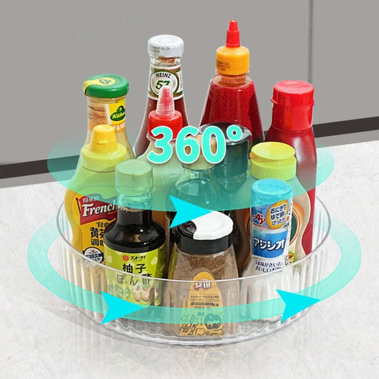 25cm Kitchen 360 Degree Rotating Storage Tray Spice Snack Rack(Transparent)