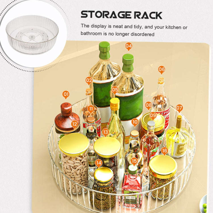 25cm Kitchen 360 Degree Rotating Storage Tray Spice Snack Rack(Transparent)