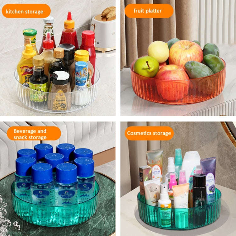 25cm Kitchen 360 Degree Rotating Storage Tray Spice Snack Rack(Transparent)