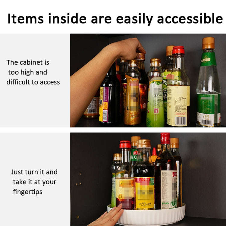 30cm 360 Degree Rotatable Storage Rack Kitchen Spices and Cosmetics Storage Tray