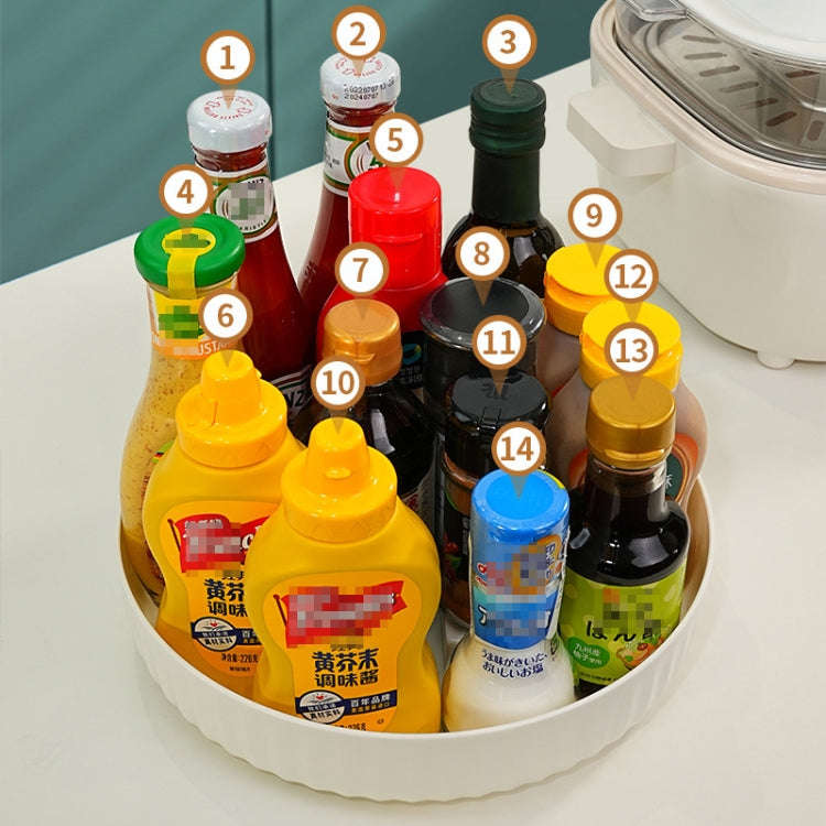 30cm 360 Degree Rotatable Storage Rack Kitchen Spices and Cosmetics Storage Tray