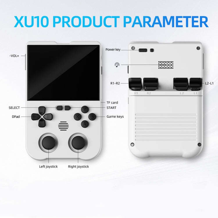 AMPOWN XU10 Handheld Game Console 3.5-Inch IPS Screen Linux System Portable Video Arcade 64G(Grey)