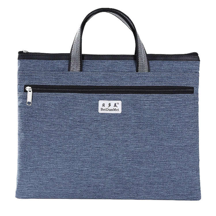 BeiDuoMei Thickened Oxford Cloth Briefcase Portable File Bag A4 Storage File Package(Blue)