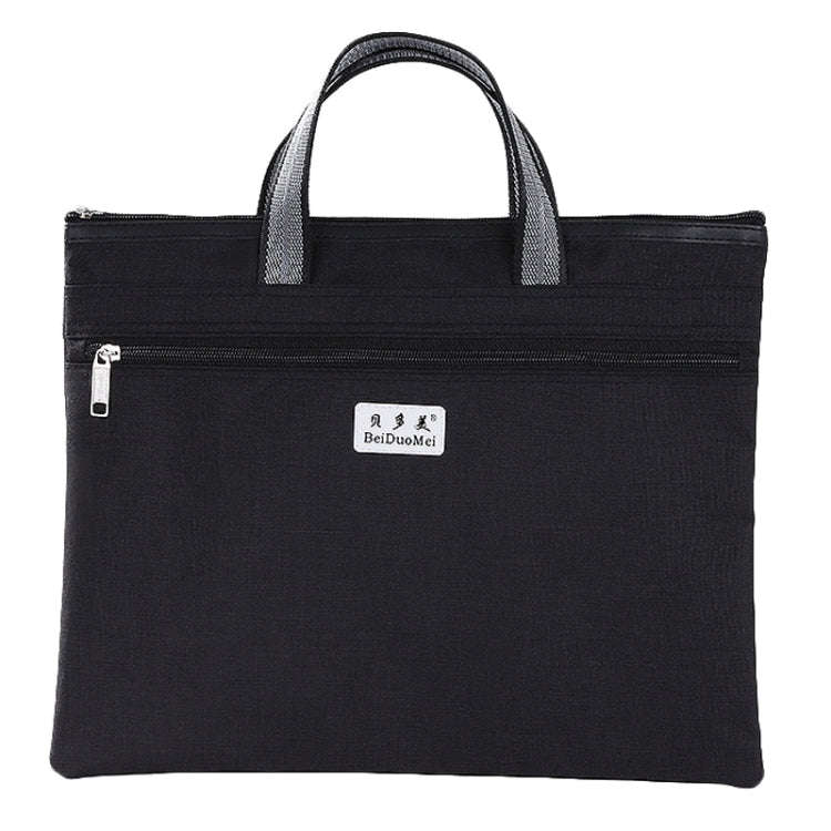 BeiDuoMei Thickened Oxford Cloth Briefcase Portable File Bag A4 Storage File Package(Black)