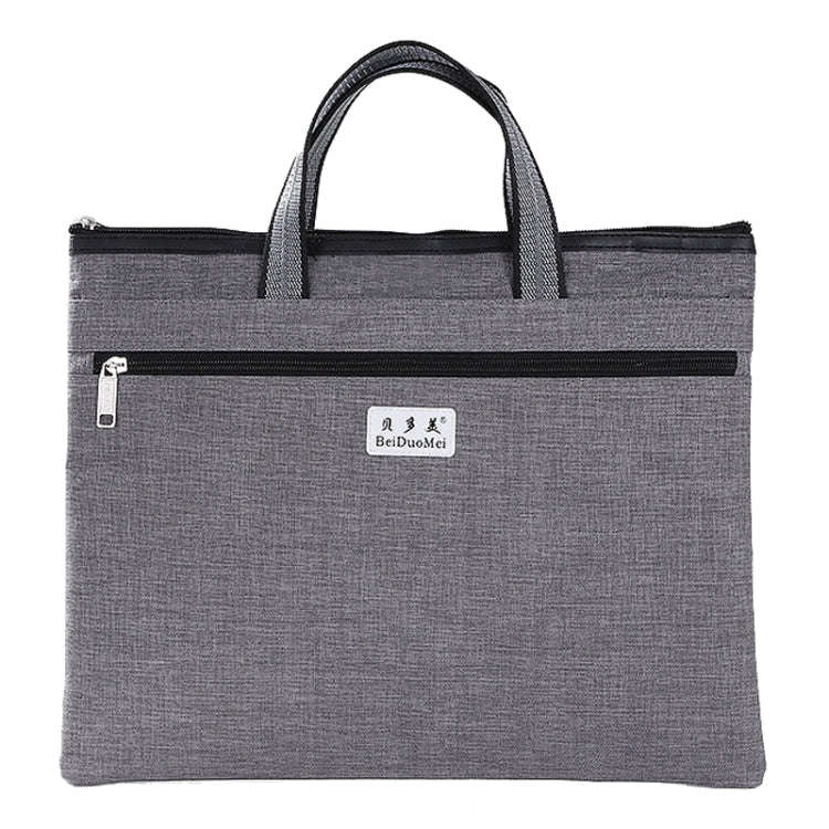 BeiDuoMei Thickened Oxford Cloth Briefcase Portable File Bag A4 Storage File Package(Grey)