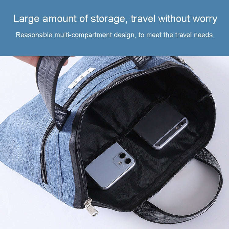 BeiDuoMei Thickened Oxford Cloth Briefcase Portable File Bag A4 Storage File Package(Blue)