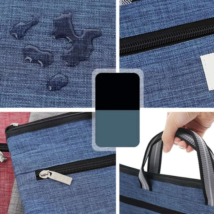 BeiDuoMei Thickened Oxford Cloth Briefcase Portable File Bag A4 Storage File Package(Blue)