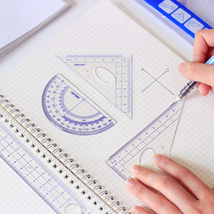 Deli  4-in-1 Ruler Set for Students Ruler Stationery Set, Model: 9597