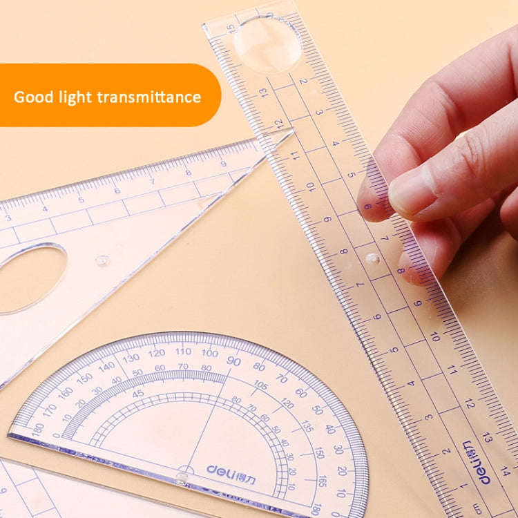 Deli  4-in-1 Ruler Set for Students Ruler Stationery Set, Model: 9597