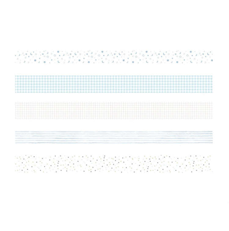 5rolls /Box 3m Washi DIY Decoration Handbook Tape Set, Color: Cyan Dew