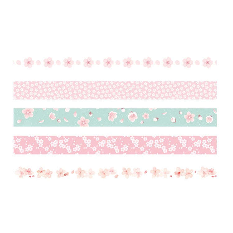 5rolls /Box 3m Washi DIY Decoration Handbook Tape Set, Color: Cherry Dye