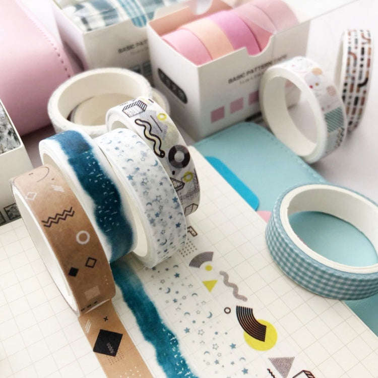 5rolls /Box 3m Washi DIY Decoration Handbook Tape Set, Color: Girly Pink