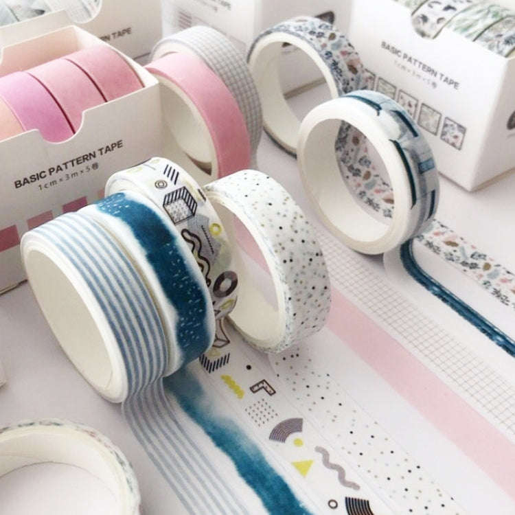 5rolls /Box 3m Washi DIY Decoration Handbook Tape Set, Color: Point and Line