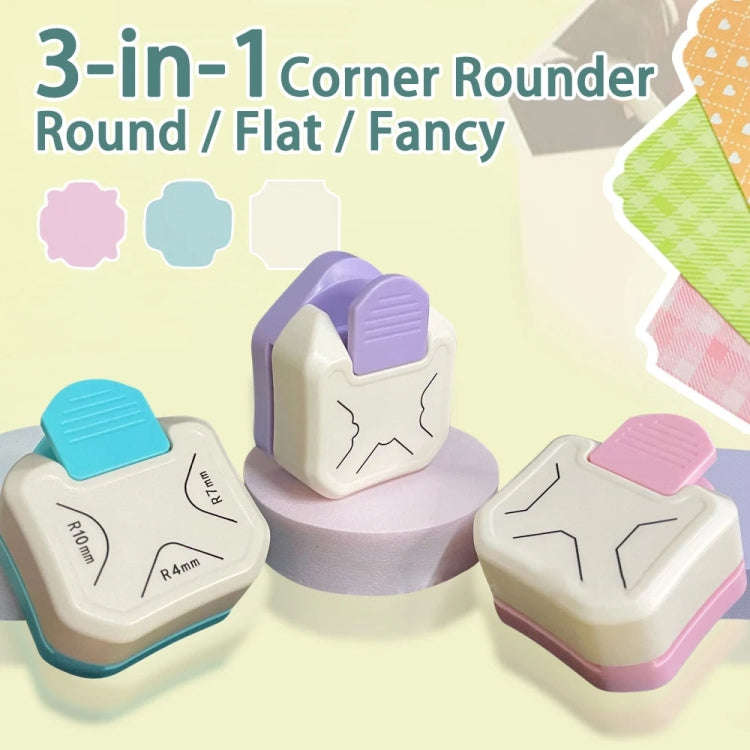 3 In 1 Fancy Corner Cutter Multi-angle Corner Cutter Chamfering Embosser, Style: Round Corner (Gr...