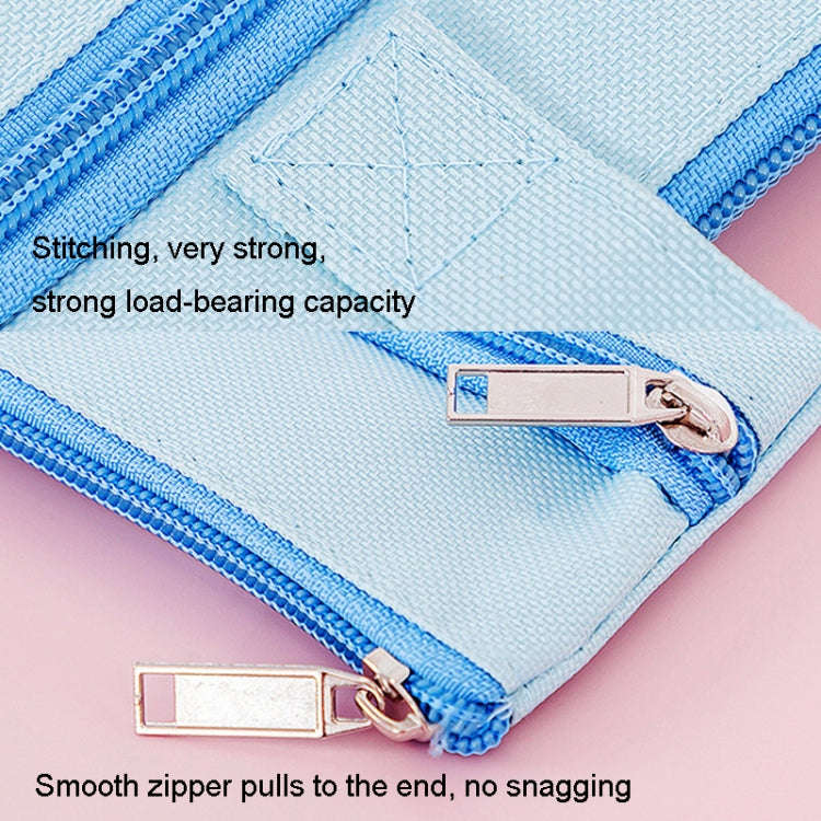 Zipper Canvas File Bags A4 Folder Pouch For Students Portable Handbag, Style: Little Rabbit (Pink)
