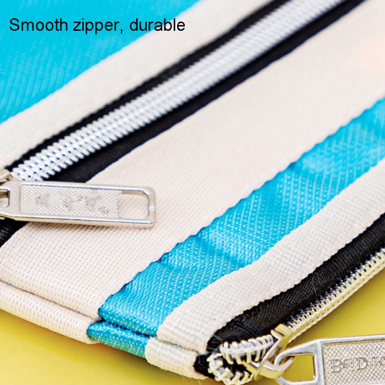 BeiDuoMei Student File Bag A4 Double Layer Classified Storage Exam Paper Data Bag(Blue)