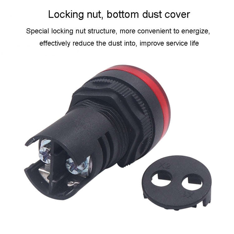 CHINT ND16-22DS LED Signal Light Power AD Indicator Lights, Model: 220V (Red)