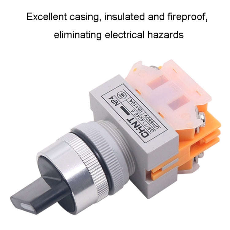 CHNT NP4-20X/31 Rotary Button 3-Position Self-Locking Transfer Switch Contacts 2 Normally Open