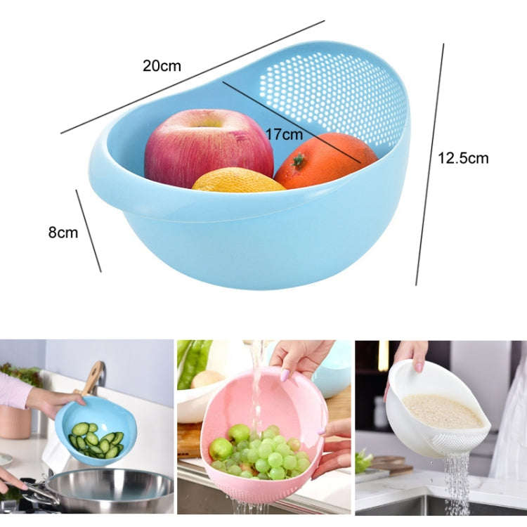 Kitchen Rice Sieve Multifunctional Draining Washing Basket(Blue)