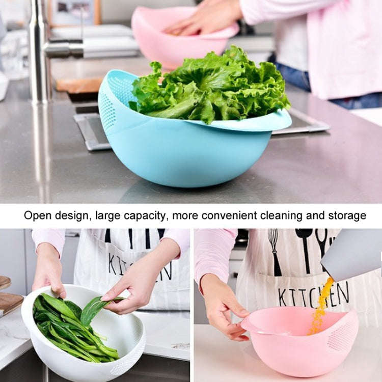Kitchen Rice Sieve Multifunctional Draining Washing Basket(Blue)